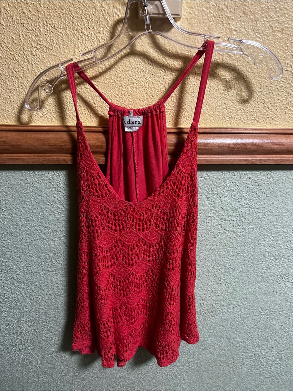 Adara red lace tank top with open back and adjustable straps #festivalvibes #boh